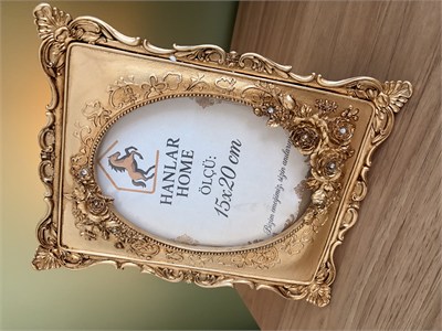 Klasik Hediyelik Çiçekli Gold Çerçeve