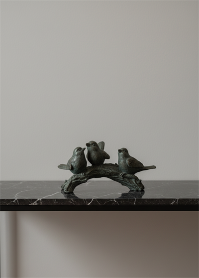 Kuş Figür Seti | Doğal Stil | Dekoratif Biblo (23x15x13)