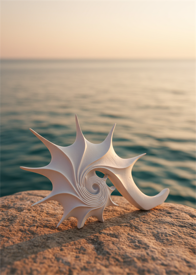 Modern Fosil Biblo – Spiral Formlu Boyanabilir Polyester Obje 27x40 cm