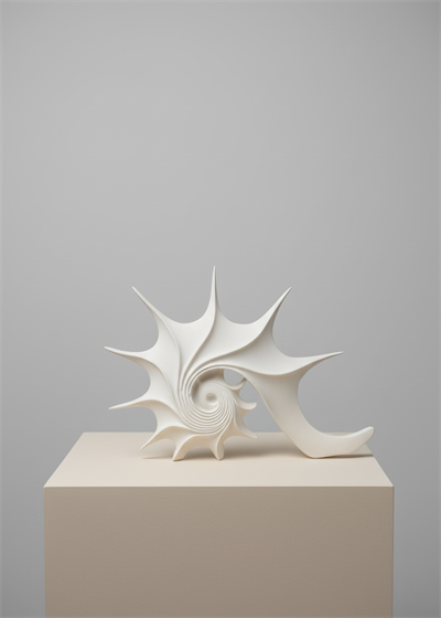 Modern Fosil Biblo – Spiral Formlu Boyanabilir Polyester Obje 27x40 cm