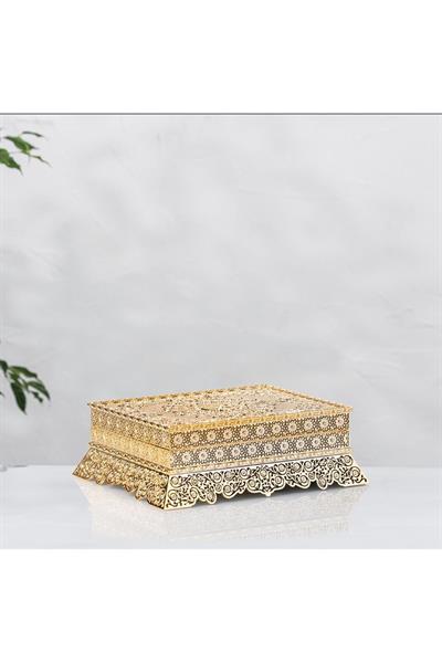 Sandık kuranı kerim kabı altın renk 29 X 9 ebatlarında not (kurankerimde hediyesi)