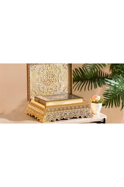 Sandık kuranı kerim kabı altın renk 29 X 9 ebatlarında not (kurankerimde hediyesi)