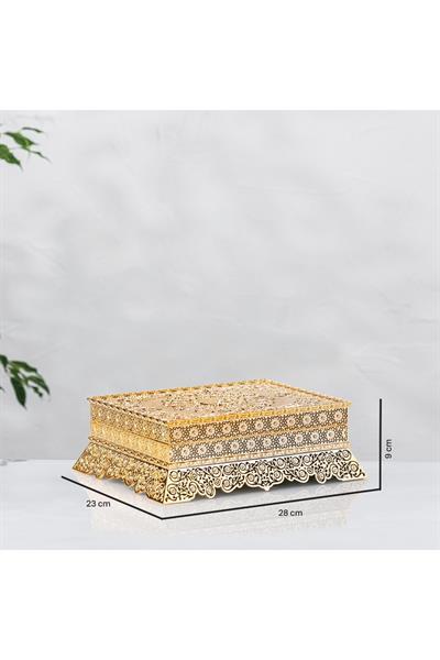 Sandık Kuran Kabı Altın 28x23x9 Cm.