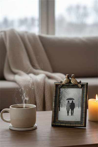 Şık Klasik Hediyelik Kuşlu Çerçeve