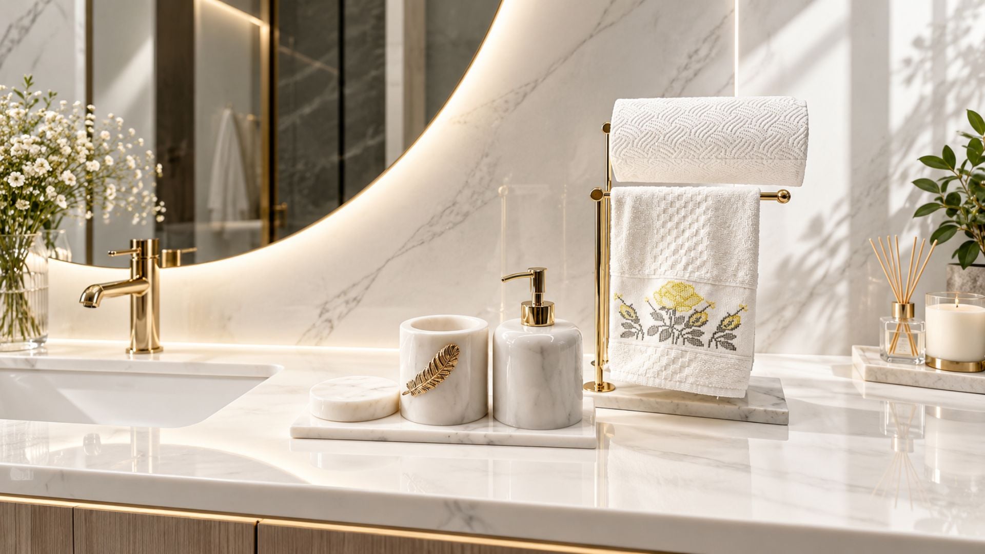 mermer banyo seti