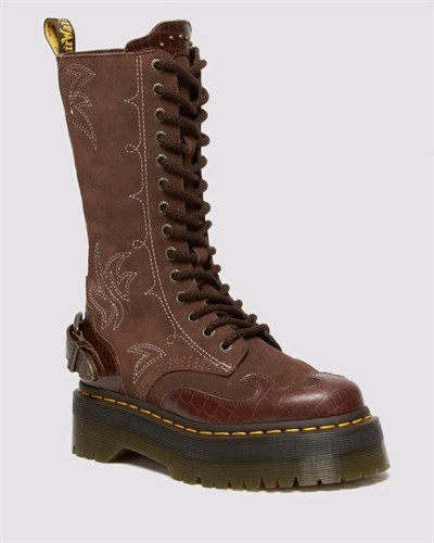 Dr Martens 1b99 Suede Quad in Brown