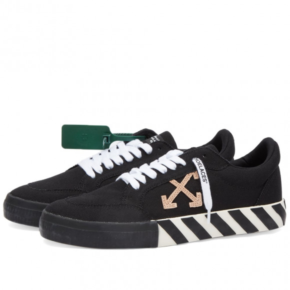 Off-White Low Vulcanized Canvas Sneaker Black Sand
