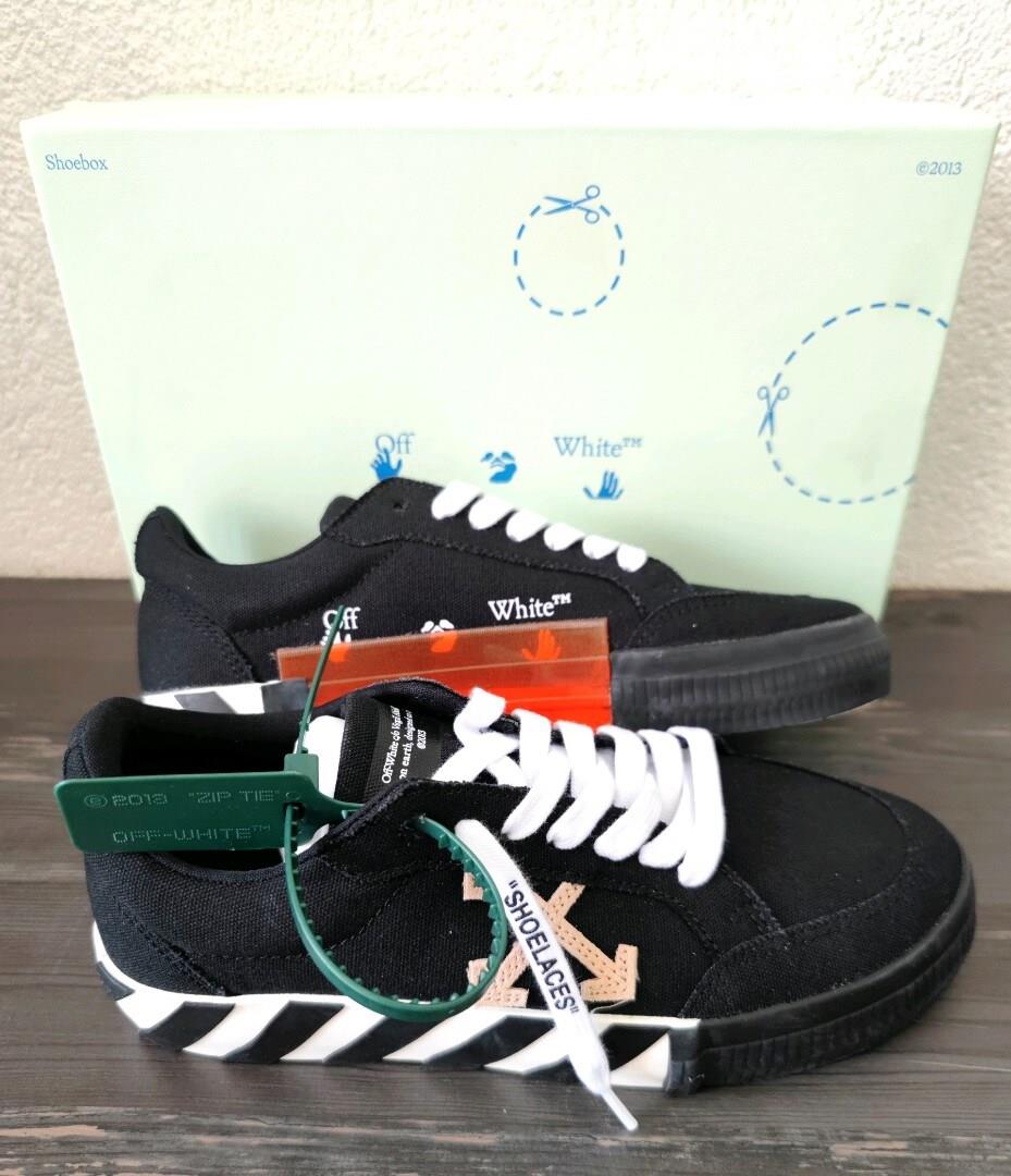 Off-White Low Vulcanized Canvas Sneaker Black Sand