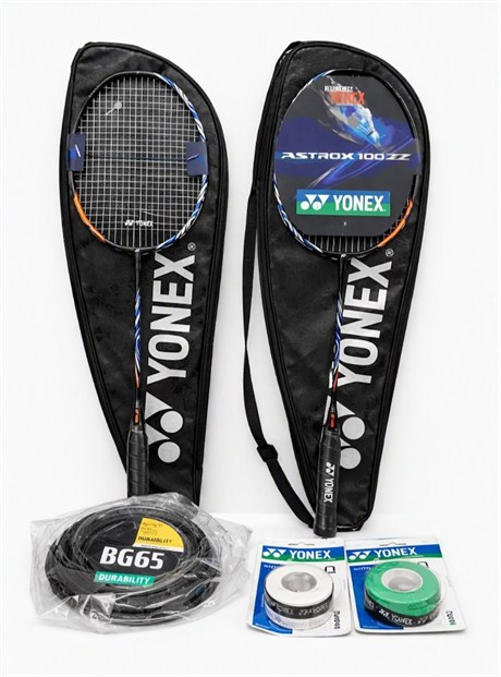 Yonex Astrox 100 ZZ Seti - 2 Raket + 1 BG65 Kortaj + 2 Grip