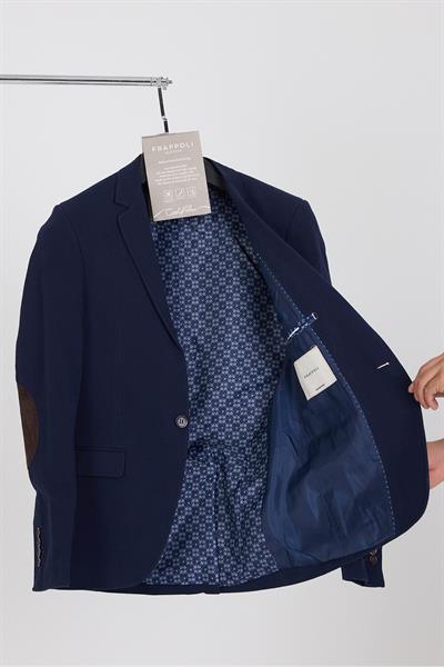 3116 LCS Erkek Açık Lacivert Likralı Pamuklu Kumaşlı Slim Fit Spor Blazer Ceket