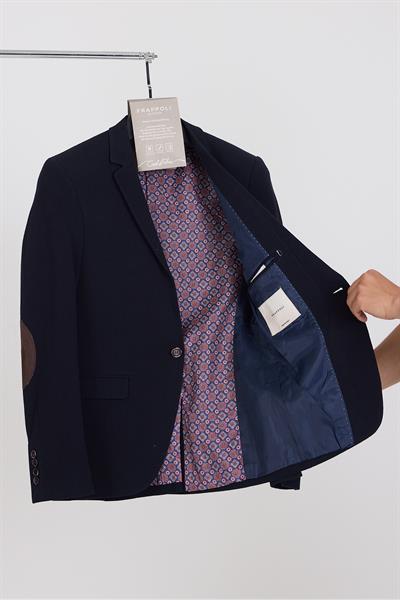 3116 LCS Erkek Lacivert Likralı Pamuklu Kumaşlı Slim Fit Spor Blazer Ceket