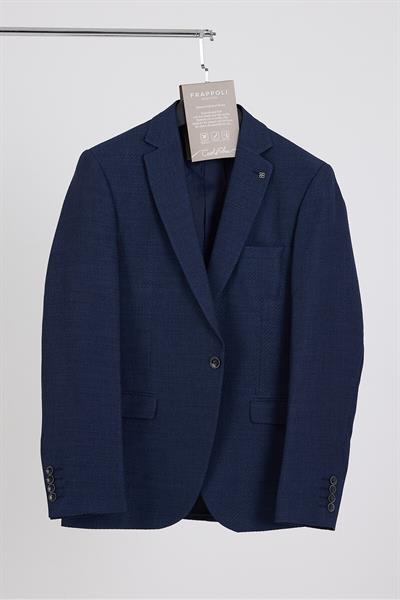 Abbiati Erkek Lacivert Poliviskon Kumaşlı Mono Yaka Slim Fit Desenli Blazer Ceket