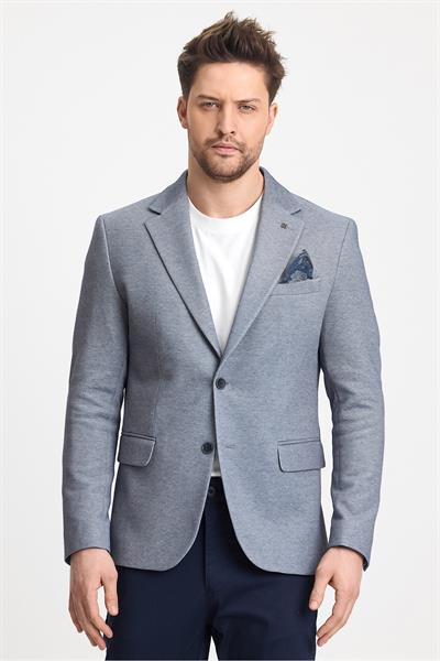 Abrines Erkek Lacivert Pamuklu Likralı Esneyen Kumaşlı Slim Fit Spor Blazer Ceket