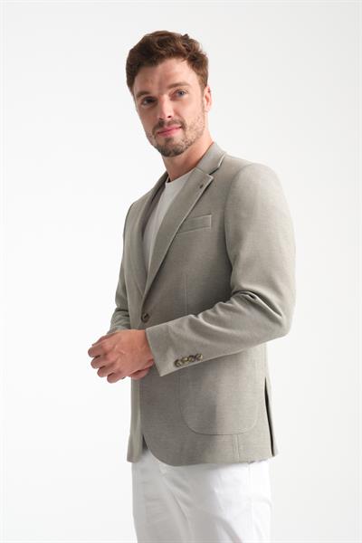Abrines Erkek Yeşil Yarım Astarlı Torba Cepli Pamuk Karışımlı Likralı Esnek Kumaşlı Blazer Ceket
