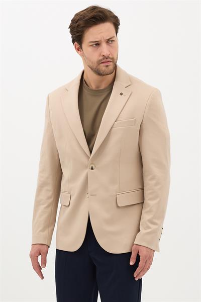 Alfonso Erkek Pamuklu Likralı Slim Fit Örme Esneyen Mono Yaka Spor Blazer Ceket