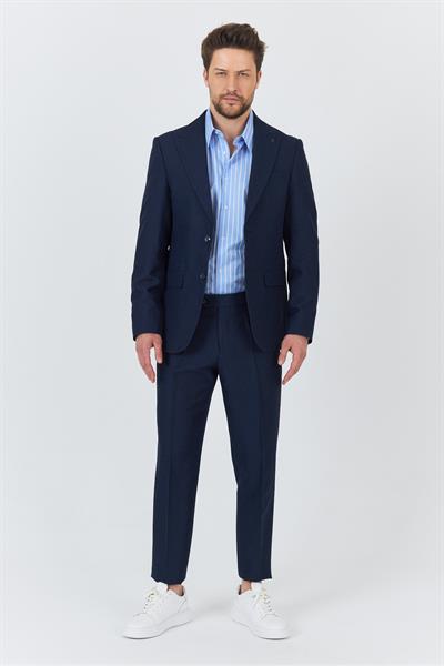 Alfredo Erkek Navy-Lacivert İlkbahar-Yaz Slim Fit 2li Takım Elbise