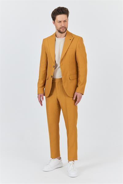 Alfredo Erkek Yellow İlkbahar-Yaz Slim Fit 2li Takım Elbise