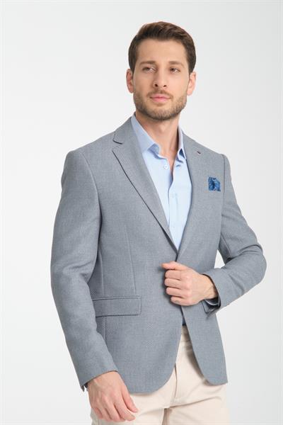 Allegri Erkek Stone Desenli Slim Fit Mono Yaka Spor Blazer Ceket