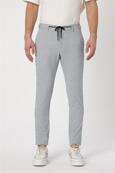 Altero Açık Lacivert Jogger Fit Bağcıklı Rahat Kesim İlkbahar-Yaz Pantolon