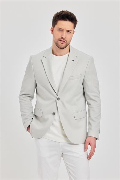 Antony Erkek Açık Gri Polyester Kumaşlı Slim Fit İlkbahar-Yaz Spor Blazer Ceket