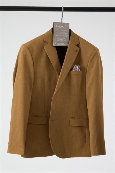 Arunte Erkek Hardal Mono Yaka Slim Fit Blazer (Büyük Beden - Battal)