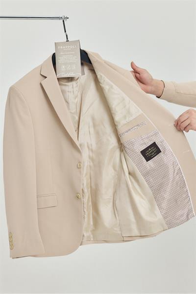 Baselnaa Erkek Bej Battal Büyük Beden Dar Kesim Astarlı Düğmeli Basic Blazer Ceket