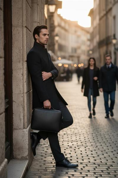 Bergamo Erkek Antrasit Regular Fit Dik Yaka Kaşe Kaban