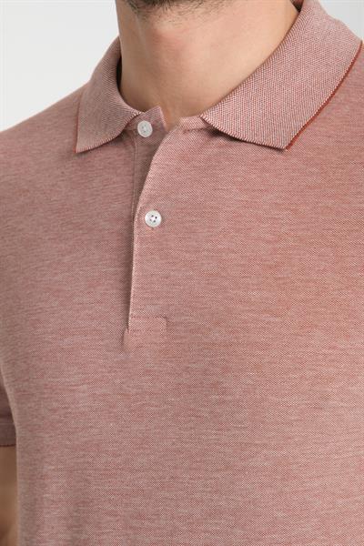 Boggee Pedso Erkek Bordo İtalyan Yaka Çekmez Likralı %100 Pamuklu Kumaş Slim Fit Polo Yaka Tişört