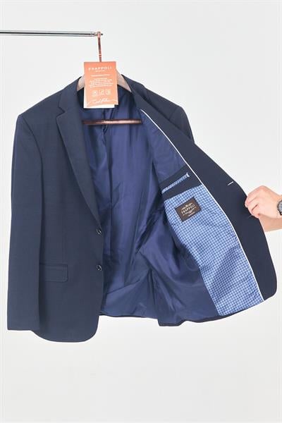 Bonomo Erkek Koyu Lacivert Astarlı Düğmeli Basic Blazer Ceket (Büyük Beden-Battal)