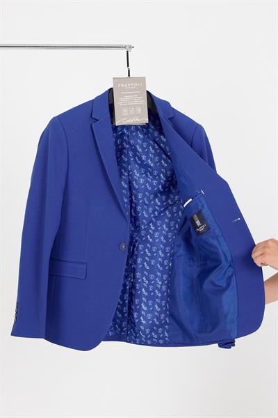 Bortolo Erkek Mavi Örme Esneyen Likralı Mono Yaka Slim Fit Spor Blazer Ceket