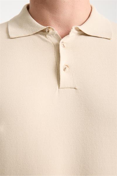 Cadiz Erkek Bej Pamuk Karışımlı Polo Yaka Slim Fit Triko