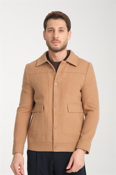Çıtçıtlı Erkek Polo Yaka Kısa Kaşe Mont Slim Fit