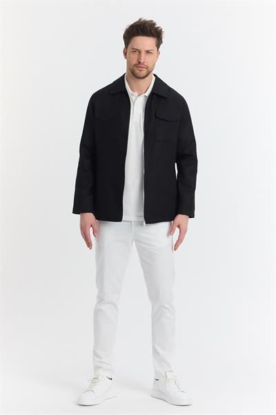 Davix  Erkek Siyah İlkbahar Over Jacket İnce Ceket %100 Linen Keten Yeni Sezon