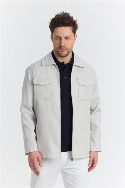 Davix  Erkek Taş İlkbahar Over Jacket İnce Ceket %100 Linen Keten Yeni Sezon