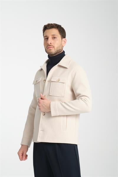 Diena Erkek Taş Fitilli Premium Slim Fit Kapak Cepli Ceket Mont