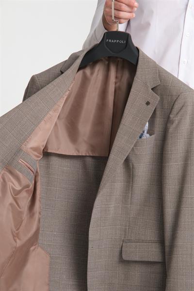 Ekose Desenli Spor Erkek Blazer Mono Yaka Yarım Astar Ceket