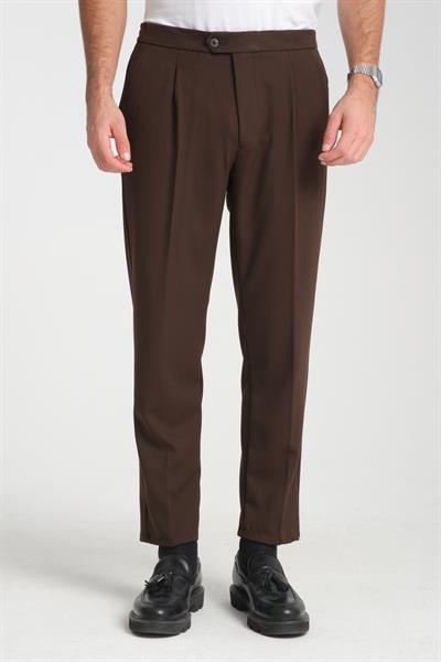 Erkek Beli Lastikli Kalın Kaşe Görünümlü Casual pantolon