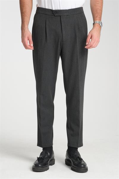Erkek Beli Lastikli Kalın Kaşe Görünümlü Casual Pantolon