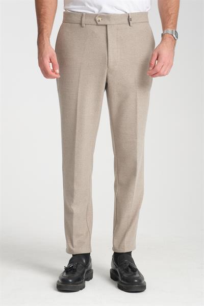 Erkek Beli Lastikli Kalın Kaşe Görünümlü Casual Pantolon