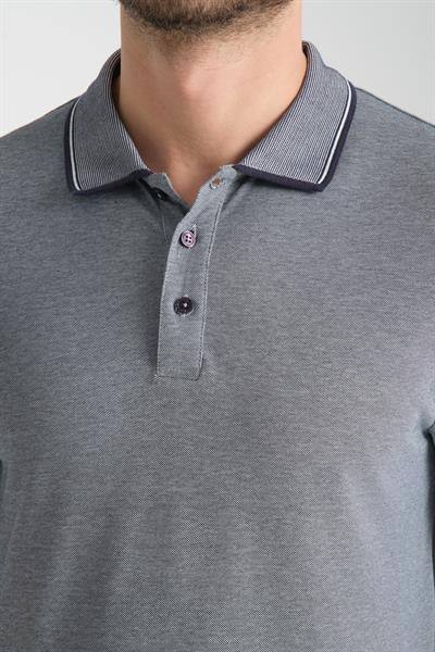 Erkek Çekmeyen 100% Pamuklu Kumaş Slim Fit Dar Kesim Siyah-beyaz Kıvrılmaz Polo Yaka Tişört