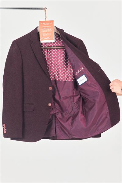 HRT Erkek Bordo Hasır Kumaşlı Spor Blazer Ceket (Büyük Beden-Battal)