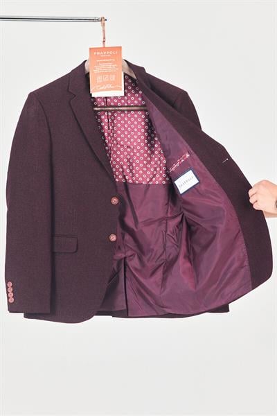 HRT Erkek Bordo Hasır Kumaşlı Spor Blazer Ceket (Büyük Beden-Battal)
