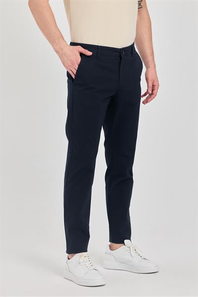 İbiza Erkek Açık Lacivert Pamuklu Likralı Slim Fit Pantalon