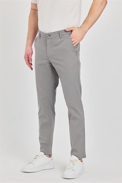 İbiza Erkek Gri Pamuklu Likralı Slim Fit Pantalon