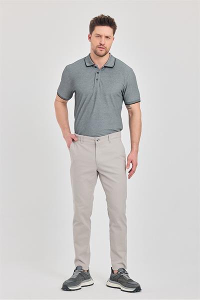 İbiza Erkek Taş Pamuklu Likralı Slim Fit Pantalon