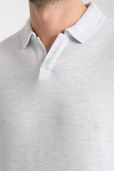 İnce Polo Yaka Waffle Erkek Regular Fit Polo Yaka T-Shirt 100% Pamuk