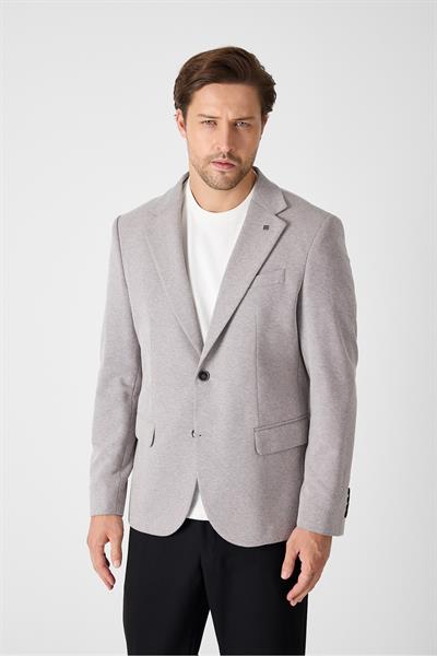 Jawa Erkek Füme Pamuk Karışımlı Likralı Esneyen Kumaşlı Spor Blazer Ceket