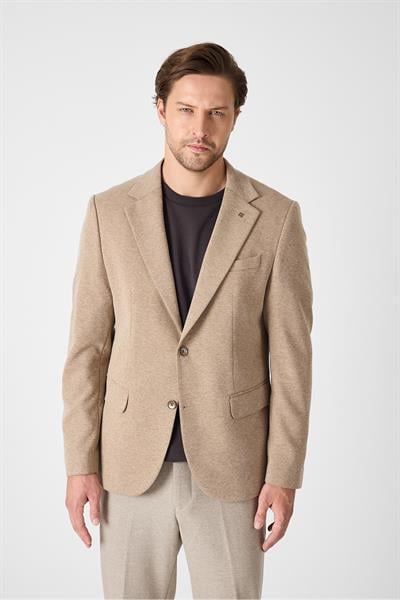 Jawa Erkek Taba Pamuk Karışımlı Likralı Esneyen Kumaşlı Spor Blazer Ceket