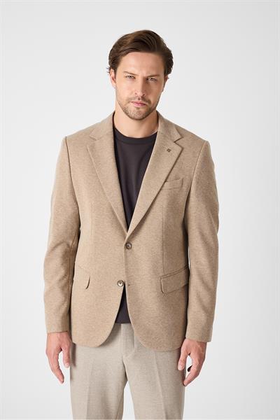 Jawa Erkek Taba Pamuk Karışımlı Likralı Esneyen Kumaşlı Spor Blazer Ceket