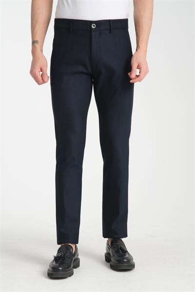 Kalın Düz Erkek Yandan Cepli Klasik Bel Slim Fit Chino Pantolon